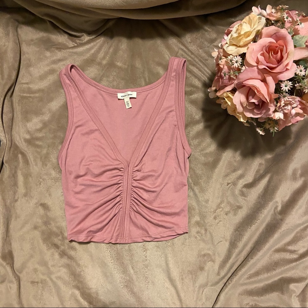 UO Silence + Noise Ruched Crop Top